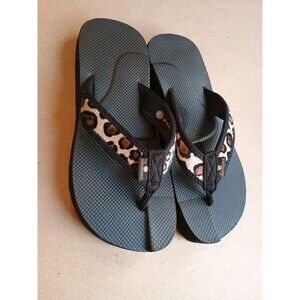 The Healing Sole Comfort Original Flip Flops Leopard Women's 8.5 Arch
